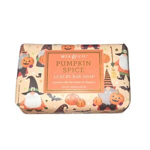 Mia & Co Pumpkin Spice Luxury Bar Soap Unisex 10.58oz Orange Halloween Gnomes‎